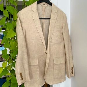 J Crew Tan Linen Unlined Blazer Jacket S